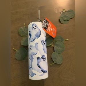 White and blue ghost tumbler